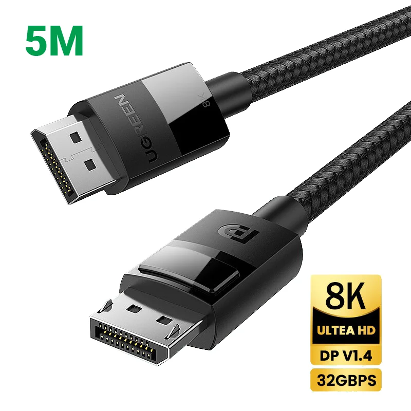 Cáp dữ liệu VIDEO DP truyền âm thanh hình ảnh dài 5M có chipset Ugreen (80394)