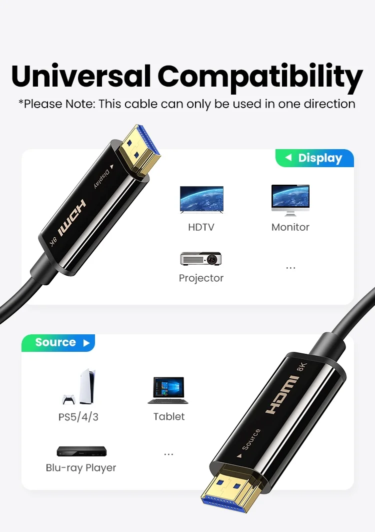 Cáp dữ liệu VIDEO HDMI 2.1 hỗ trợ 8K dài 30M Ugreen (80409)
