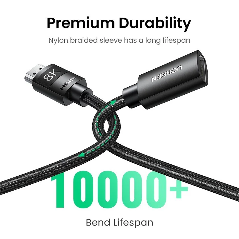 Cáp dữ liệu VIDEO HDMI 2.1 nối dài dài 0.5M Ugreen (40400)