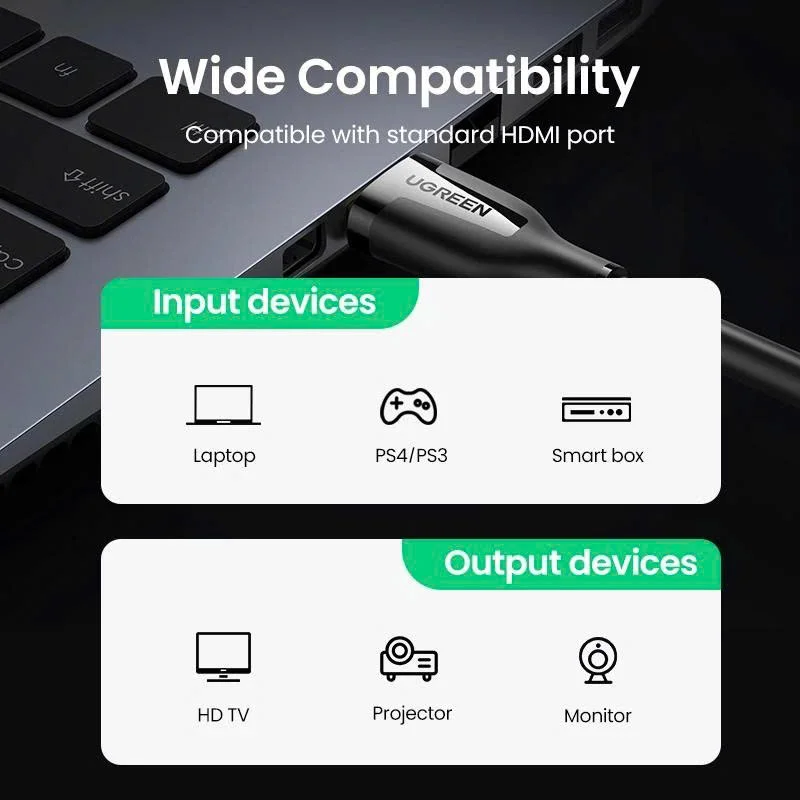 Cáp dữ liệu VIDEO HDMI hỗ trợ 4K dài 2M Ugreen 35174 — ảnh 4