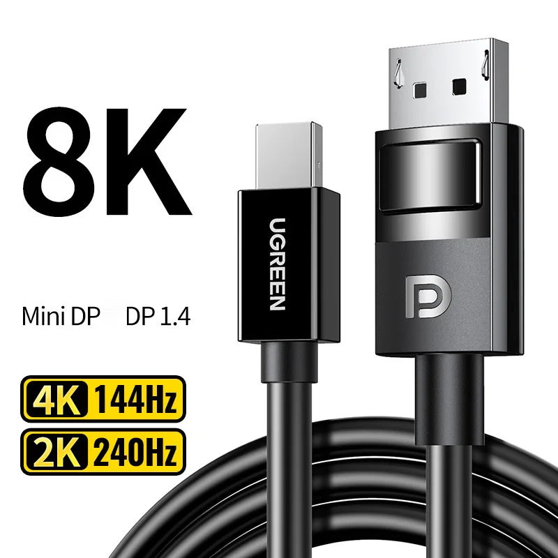 Cáp dữ liệu VIDEO miniDP sang Displayport truyền âm thanh hình ảnh, dài 1.5M màu đen Ugreen (80663)