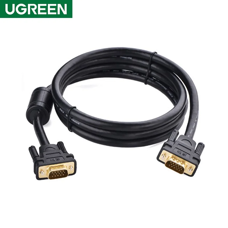 Cáp dữ liệu VIDEO VGA VG101 truyền hình ảnh dài 0.5M 10 lõi màu đen Ugreen 80788 — ảnh 3