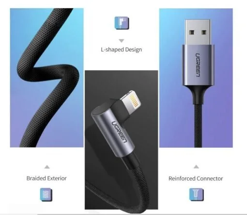 Cáp sạc iPhone/ iPad UGREEN US299 – Đầu bẻ vuông góc chống gập gãy – Tốc độ truyền dữ liệu 480Mbps — ảnh 5