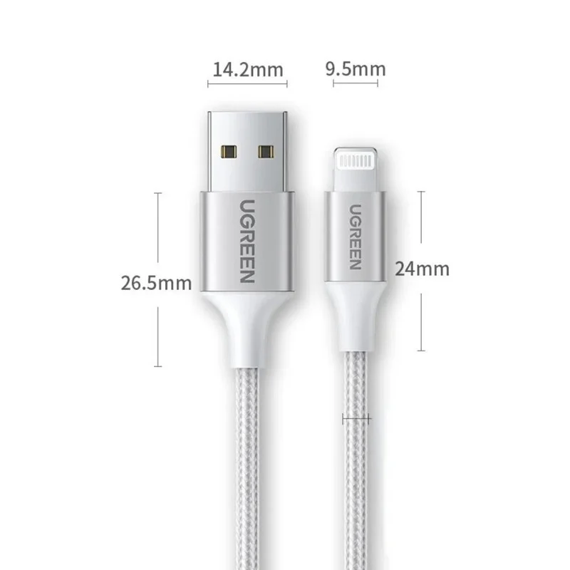 Cáp sạc Lightning chuẩn MFi UGREEN US291 60157 dài 1.5m