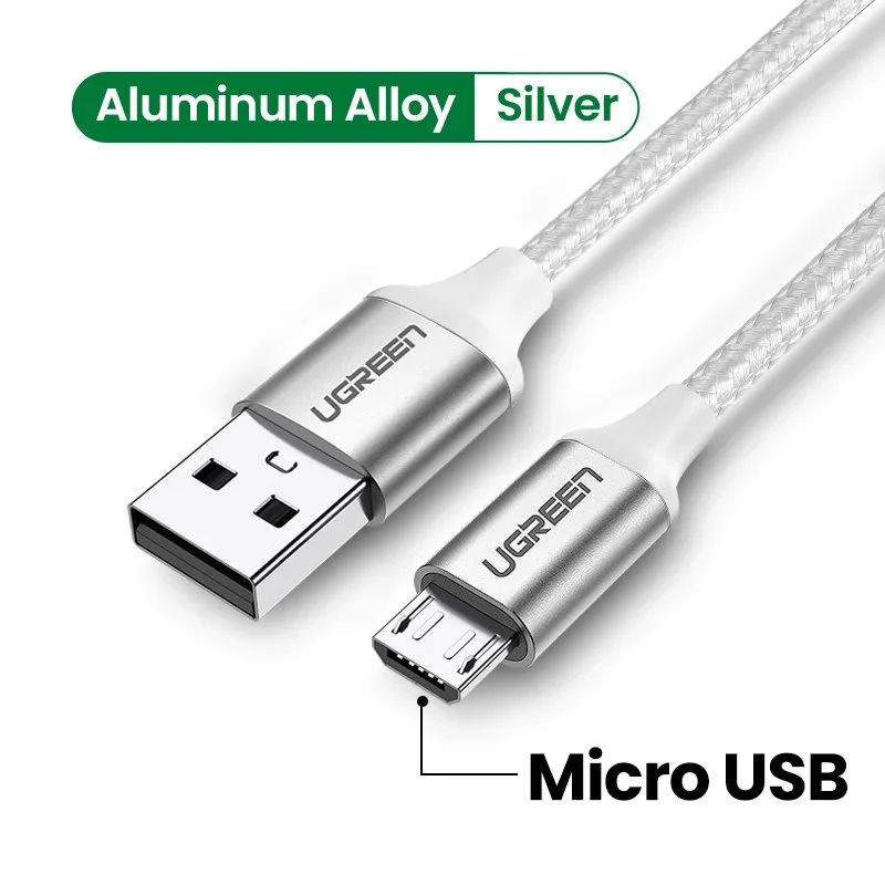 Cáp sạc nhanh Micro USB UGREEN US290 Sạc ổn định 2A – Vỏ sợi bện siêu bền — ảnh 2