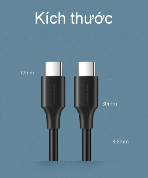 Cáp sạc nhanh PD100W UGREEN US266 50232 Sạc nhanh dòng 5A Tốc độ truyền dữ liệu 10Gpbs – Hỗ trợ độ phân giải 4K@60Hz