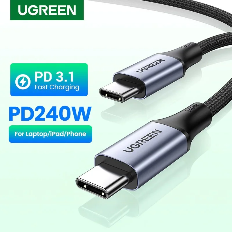Cáp sạc nhanh Type C 240W Ugreen US535 90440 sạc và truyền dữ liệu dài 2M