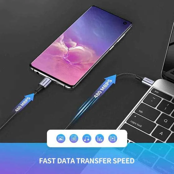 Cáp sạc nhanh Type C UGREEN US261 50150 Sạc nhanh PD 60W – Tốc độ truyền 480Mbps dài từ 1m — ảnh 11