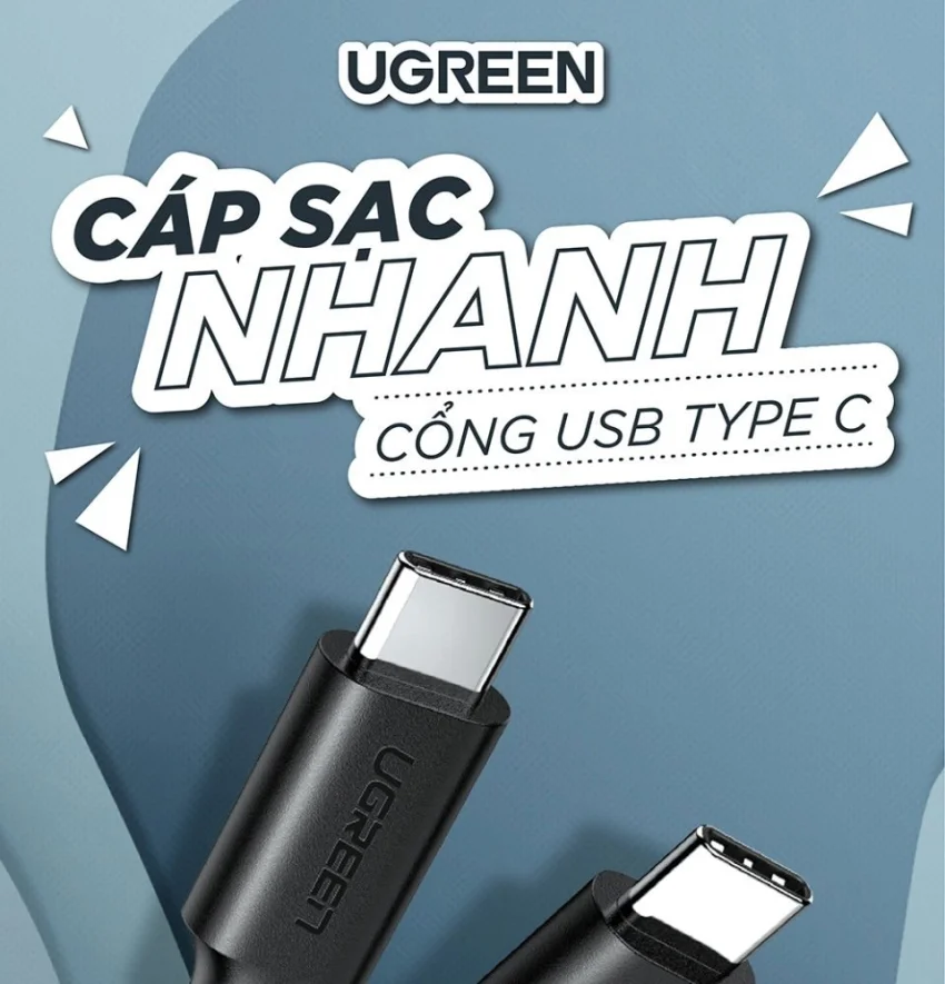 Cáp sạc nhanh Type C UGREEN US286 50996 Sạc nhanh dòng 3A, khả năng tương thích rộng, lõi đồng nguyên chất dài 0.5m — ảnh 9