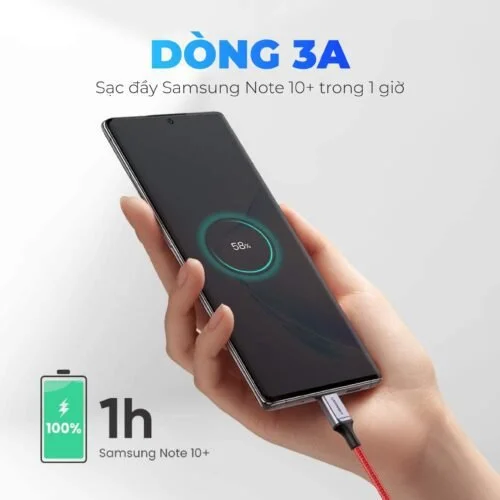 Cáp sạc nhanh Type C UGREEN US296 60186 – Truyền dữ liệu tốc độ cao – Sạc nhanh PD60W,dòng tối đa 3A – Dây bện nylon chống rối — ảnh 3
