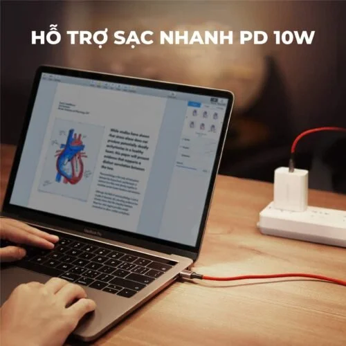 Cáp sạc nhanh Type C UGREEN US296 60186 – Truyền dữ liệu tốc độ cao – Sạc nhanh PD60W,dòng tối đa 3A – Dây bện nylon chống rối — ảnh 4