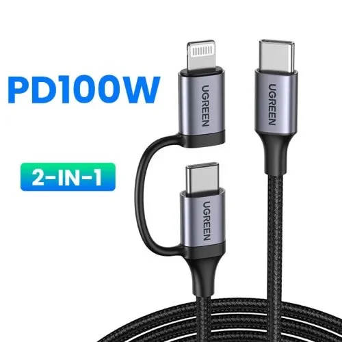 Cáp sạc và truyền dữ liệu 2 trong 1 Ugreen US513 Lightning, Type C — ảnh 4