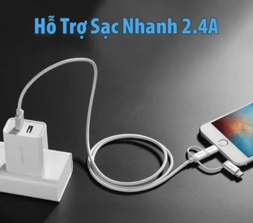 Cáp sạc và truyền dữ liệu 3 trong 1 Ugreen US186 — ảnh 7