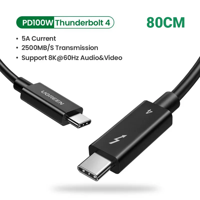 Cáp Thunderbolt 4 Type C 100W Ugreen US501 30389 dài 80cm