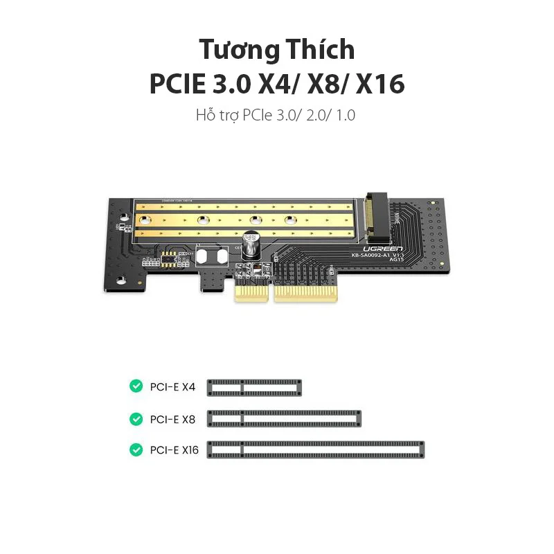 Card PCI sang NVMe UGREEN CM302 chuyển đổi ổ cứng – SSD NVMe M.2 PCIe 2280 to PCI-E 3.0 4X Ugreen (70504) — ảnh 6