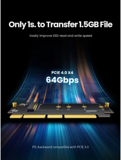 Card PCI sang NVMe UGREEN CM302 chuyển đổi ổ cứng – SSD NVMe M.2 PCIe 2280 to PCI-E 3.0 4X Ugreen (70504)
