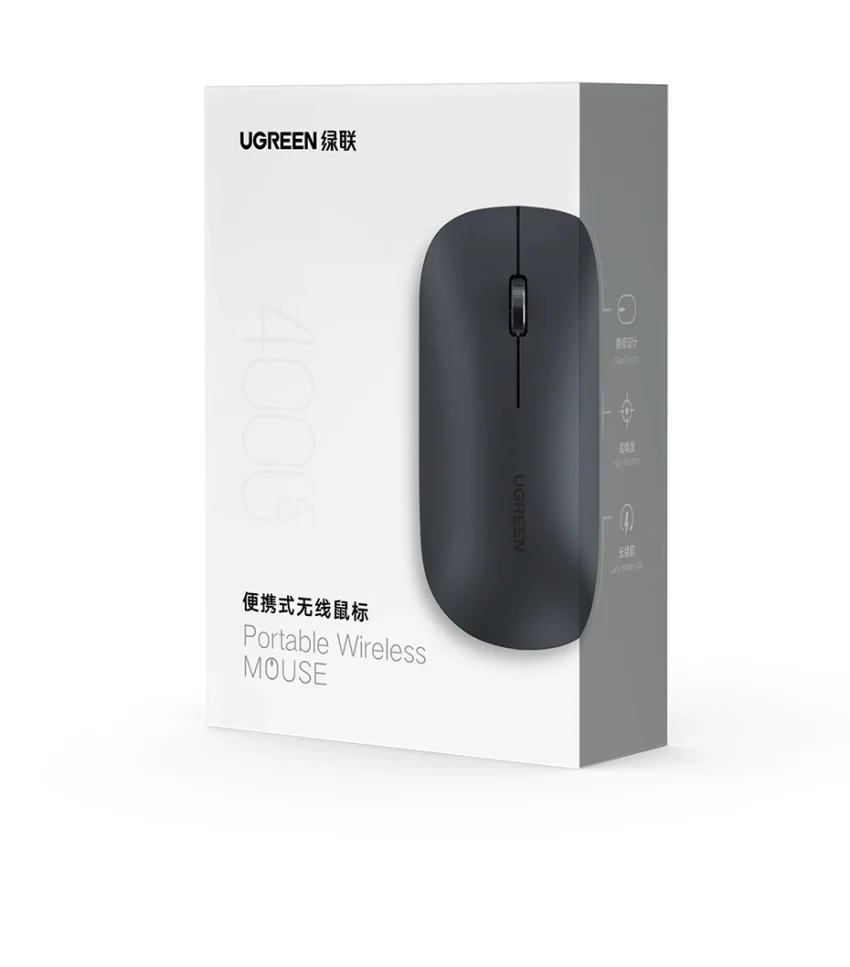 Chuột không dây 2,4G Bluetooth màu xám + kèm pin AA (MU001) Ugreen 25160 — ảnh 5