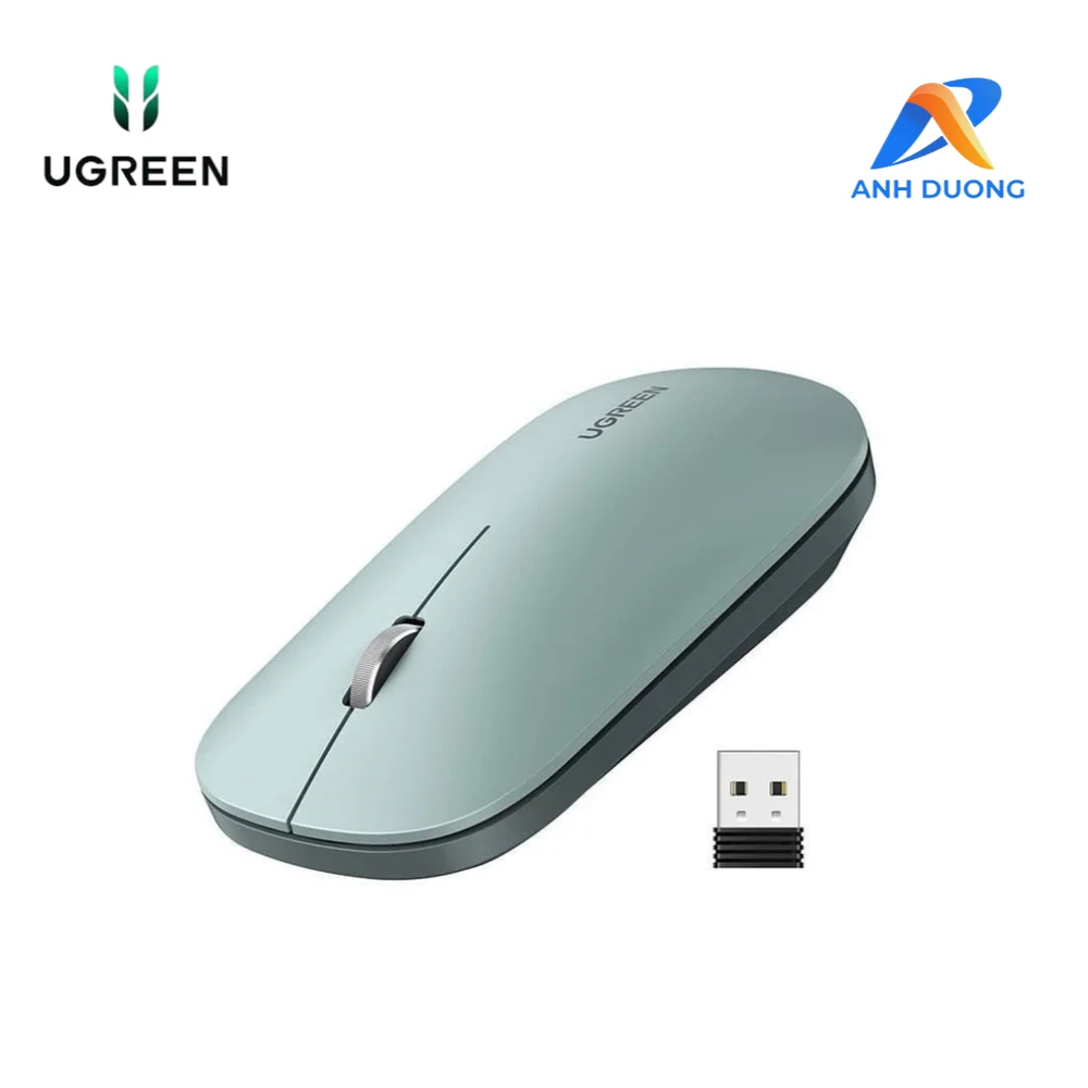 Chuột không dây 2,4G Bluetooth màu xanh lá + kèm pin AA (MU001) Ugreen 25159