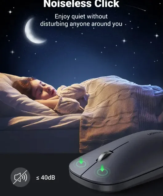 Chuột không dây 2.4G màu Đen + kèm pin AA (MU001) Ugreen 90675