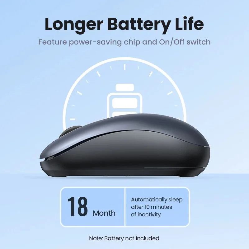 Chuột không dây 2.4G SILENT 2400DPI Ugreen 90672 cao cấp (Celadon Green)