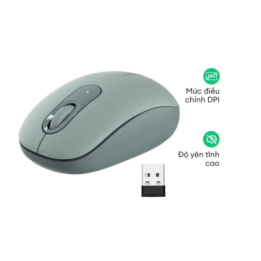 Chuột không dây 2.4G SILENT 2400DPI Ugreen 90672 cao cấp (Celadon Green) — ảnh 8