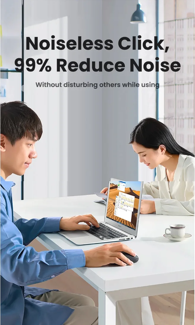 Chuột không dây 2.4G SILENT màu Midnight Blue + kèm pin AA (MU105) Ugreen 90550