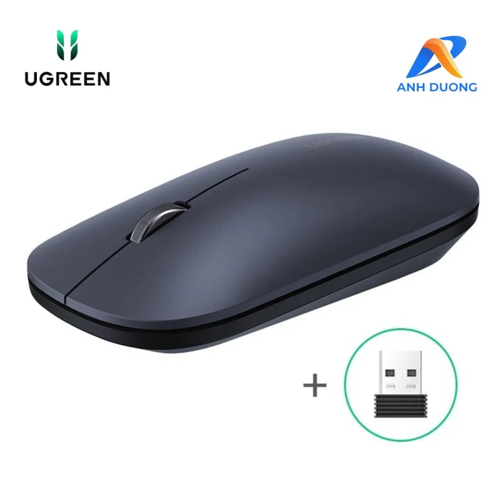 Chuột không dây Bluetooth 2.4G màu đen + kèm pin AA (MU001) Ugreen 25163