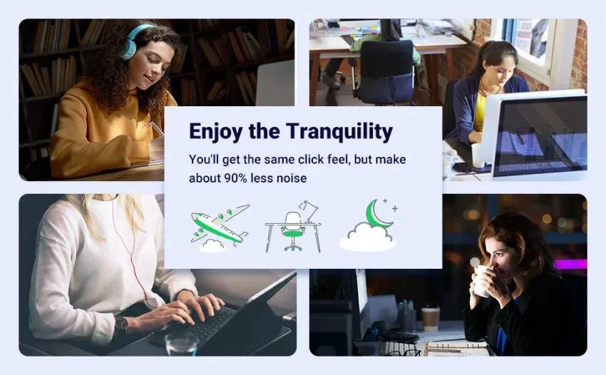 Chuột không dây dùng cho máy tính, laptop Ugreen (90373) chất liệu nhựa ABS, màu xám