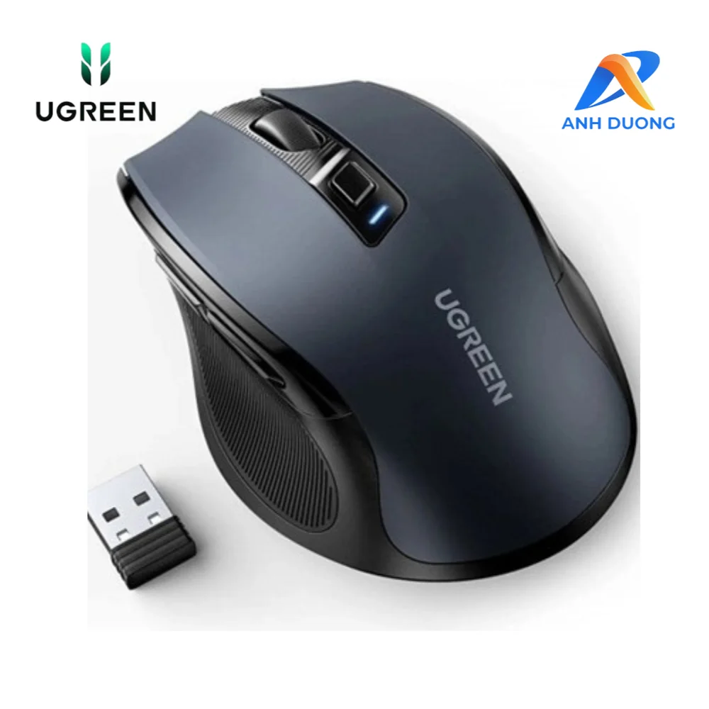 Chuột không dây Ultra Silent 2.4Ghz, chuột công thái học 5 cấp độ 4000DPI Ugreen 15063 cao cấp