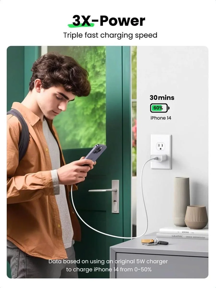 Củ sạc nhanh 20W chuẩn USB-C PD hỗ trợ QC 4.0 Ugreen 60449 cao cấp