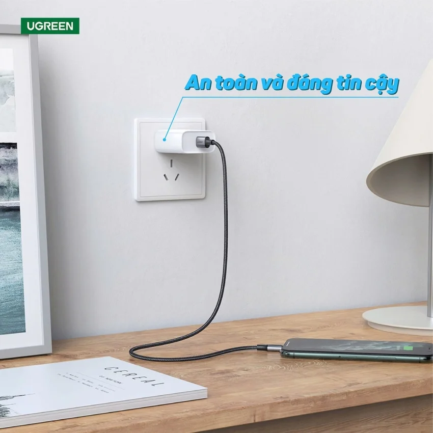 Củ sạc nhanh 20W UGREEN CD137 cổng ra USB-C chân dẹt