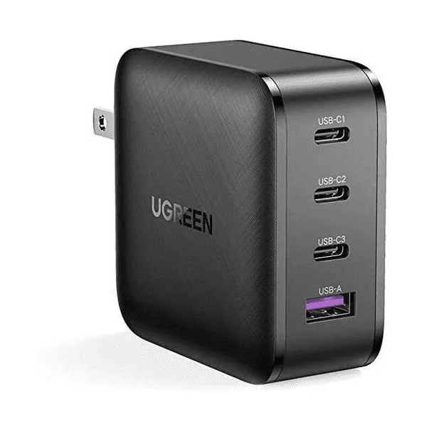 Củ sạc nhanh 65W GaN UGREEN CD224 3 cổng USB-C, 1 cổng USB-A chân dẹt