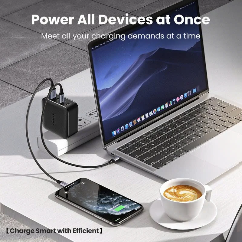 Củ sạc nhanh 65W GaN UGREEN CD224 3 cổng USB-C, 1 cổng USB-A chân tròn — ảnh 3