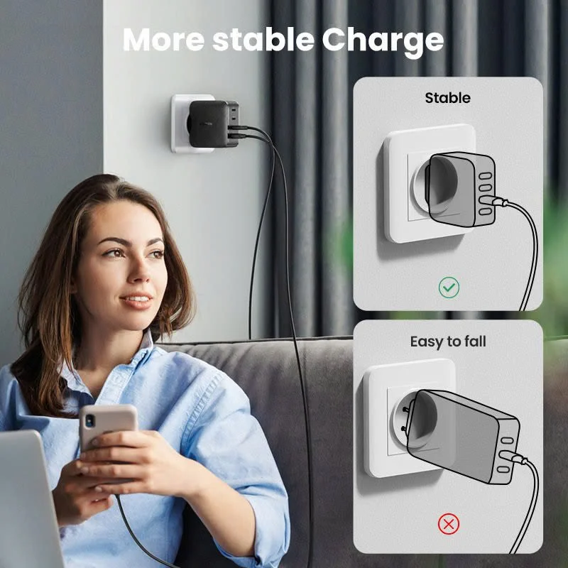 Củ sạc nhanh 65W GaN UGREEN CD224 3 cổng USB-C, 1 cổng USB-A chân tròn — ảnh 5