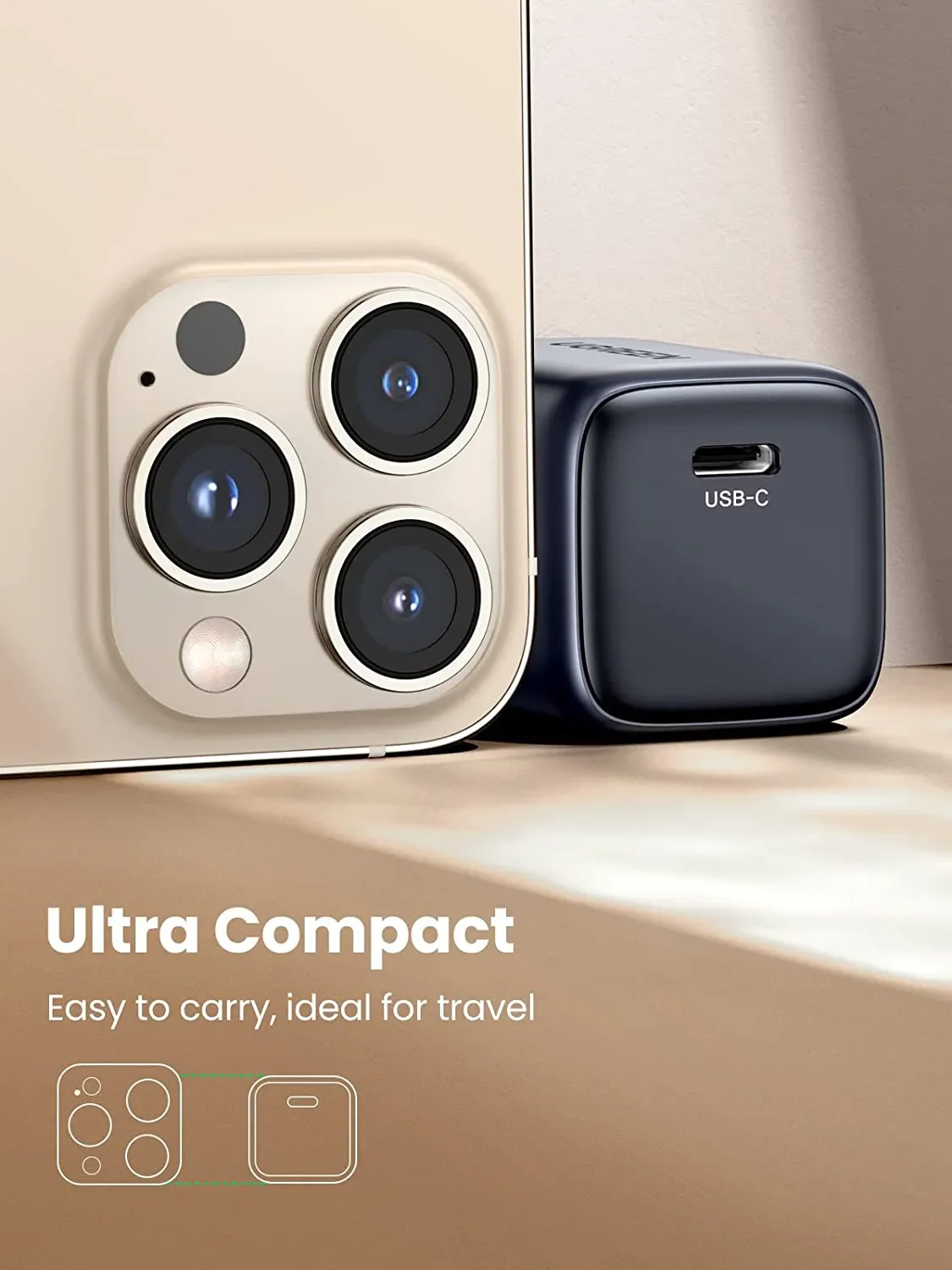 Củ sạc nhanh CD319 30W GaN 1 cổng USB Type-C UGREEN 90901 chân dẹt (Màu xám)