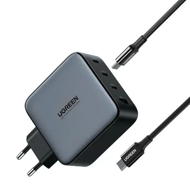 Củ Sạc Nhanh GaN 100W 3C1A Chân Tròn UGREEN CD226 màu xám — ảnh 2