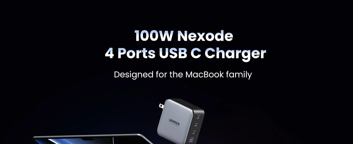 Củ Sạc Nhanh GaN 100W 3C1A Chân Tròn UGREEN CD226 màu xám
