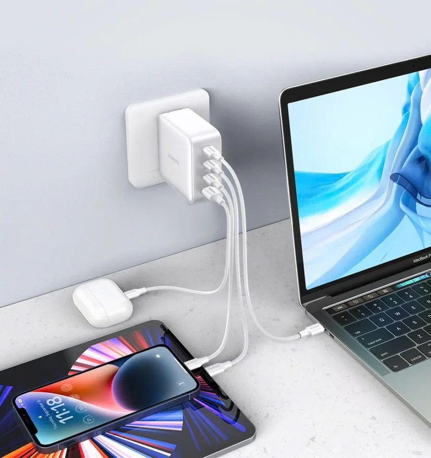 Củ Sạc Nhanh GaN 100W 3C1A Chân Tròn UGREEN CD226 màu xám — ảnh 3