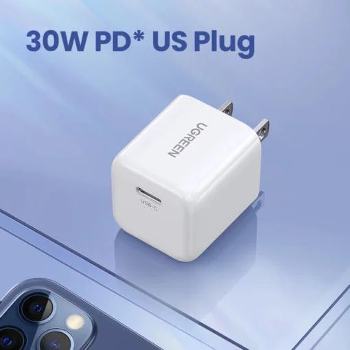 Củ sạc nhanh GaN 30W màu xám Ugreen CD319 Chân tròn (90666) — ảnh 2