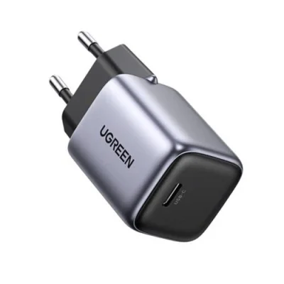 Củ sạc nhanh GaN 30W màu xám Ugreen CD319 Chân tròn (90666)
