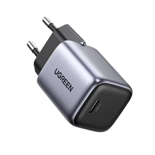 Củ sạc nhanh GaN 30W màu xám Ugreen CD319 Chân tròn (90666)