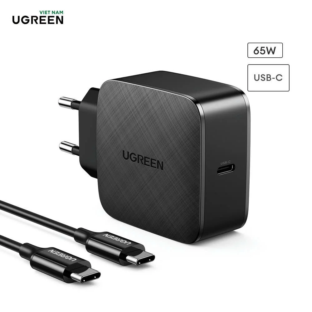 Củ sạc nhanh PD65W UGREEN CD217, Cổng sạc Type C, Sạc đầy MacBook Pro 13 trong 2 giờ