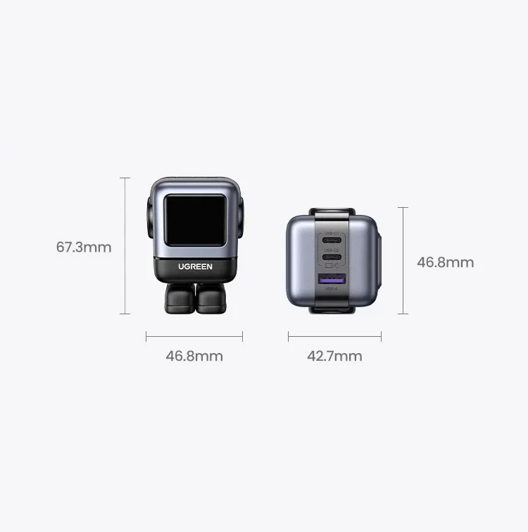 Củ sạc nhanh Robot Nexode RG 65W 3 cổng Type C x2, Type A x1 (CD361) Ugreen 15570 — ảnh 5