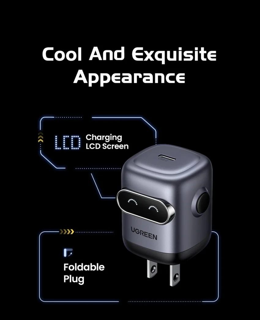 Củ sạc nhanh robot Type C 30W UGREEN X622 Ugreen 45004 màu xám — ảnh 8