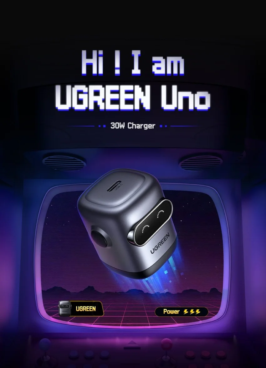 Củ sạc nhanh robot Type C 30W UGREEN X622 Ugreen 45006 màu xanh — ảnh 2