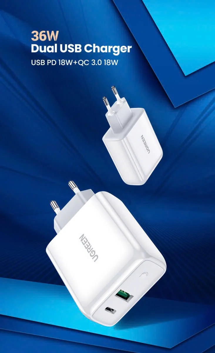 Củ sạc nhanh Ugreen 2 cổng 36W – Sạc nhanh đồng thời 2 thiết bị — ảnh 7