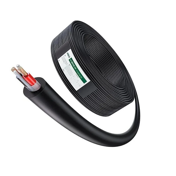 Cuộn cáp âm thanh bằng đồng nguyên chất 2 lõi đường kính lõi 1.55mm màu đen dài 100M màu đen Ugreen (90304) — ảnh 2