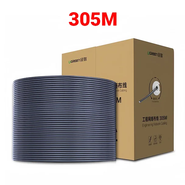 Cuộn cáp mạng CAT5 UTP, màu đen dài 305M Ugreen (60547)