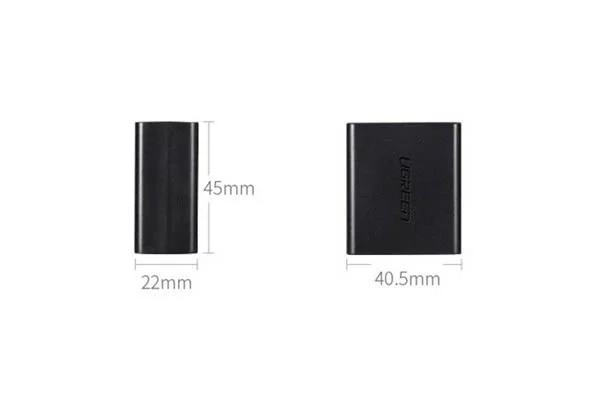 Đầu chia RJ45 Ugreen 1 ra 2 cho dây mạng 2 chiếc/túi màu đen Ugreen (50923) — ảnh 2