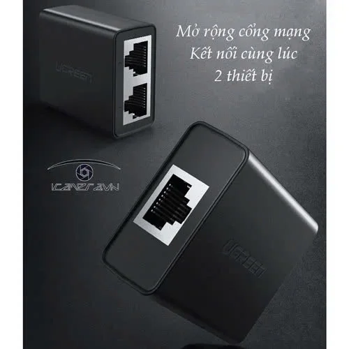 Đầu chia RJ45 Ugreen 1 ra 2 cho dây mạng 2 chiếc/túi màu đen Ugreen (50923)